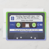 Surprise Party Retro jaren 80 Cassettebandje Kaart (Achterkant)