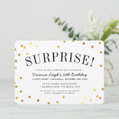 SURPRISE PARTY stijlvolle gouden confetti spots Kaart (Staand voorkant)