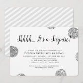 SURPRISE PARTY stijlvolle zilveren glitter polka d Kaart (Voorkant / Achterkant)