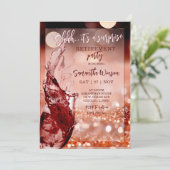 Surprise Pensioen Party Invitation Roos Gold Kaart (Staand voorkant)