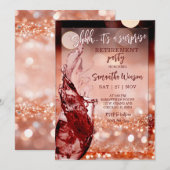 Surprise Pensioen Party Invitation Roos Gold Kaart (Voorkant / Achterkant)