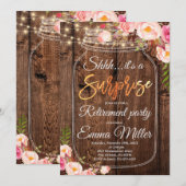 Surprise Pensioenfeest, Boho Floral Kaart (Voorkant / Achterkant)