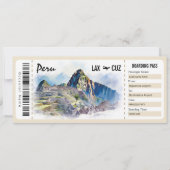 Surprise Peru Boarding Pass Cadeaubon Kaart (Voorkant)