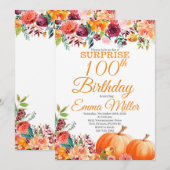 Surprise Pumpkins Herfst 100e verjaardag Kaart (Voorkant / Achterkant)