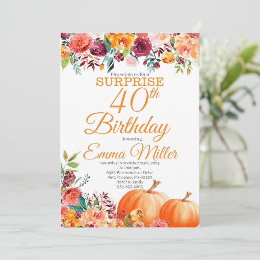 Surprise Pumpkins Herfst Verjaardag Kaart (Staand voorkant)