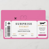 Surprise Reis Ticket Vliegtuig Reis Instapkaart Kaart (Voorkant / Achterkant)