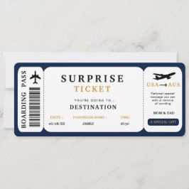 Surprise Reis Ticket  Vliegtuig Reis Instapkaart Kaart