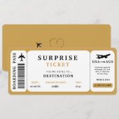 Surprise Reis Ticket Vliegtuig Reis Instapkaart Kaart (Voorkant / Achterkant)