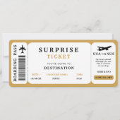 Surprise Reis Ticket Vliegtuig Reis Instapkaart Kaart (Voorkant)