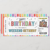 Surprise Reisvoucher Wegreis Nep Cadeauticket Kaart (Voorkant / Achterkant)