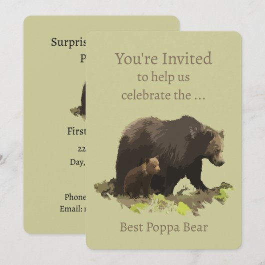 Surprise Retirement Best Poppa Ever Fun Bear Kaart (Voorkant / Achterkant)