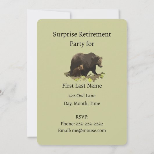 Surprise Retirement Best Poppa Ever Fun Bear Kaart (Achterkant)