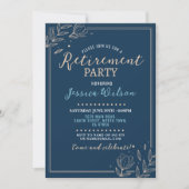 Surprise Retirement Party Blauw Mannen Vrouwen Blo Kaart (Voorkant)