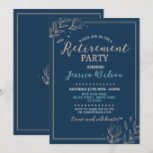 Surprise Retirement Party Blauw Mannen Vrouwen Blo Kaart (Voorkant / Achterkant)