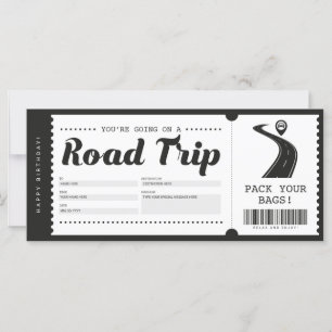 Surprise Road Trip Ticket Gift Voucher Certificate