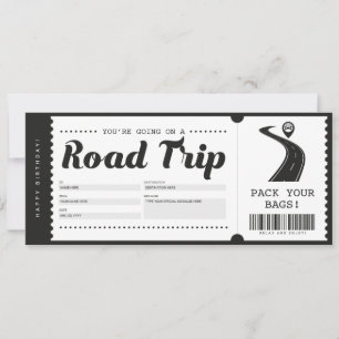 Surprise Road Trip Ticket Gift Voucher Certificate Kaart