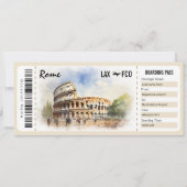 Surprise Rome Boarding Pass Cadeaubon Kaart (Voorkant)