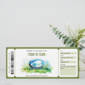 Surprise Rugby Game Ticket Sjabloon Kaart (Staand voorkant)