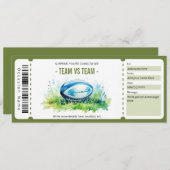 Surprise Rugby Game Ticket Sjabloon Kaart (Voorkant / Achterkant)