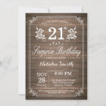 Surprise Rustic 21st Birthday Invitation Floral Kaart<br><div class="desc">Verrassend Rustic 21st Birthday Uitnodiging met Rustic Wood Background en Floral Flower Pattern. Volwassen verjaardag. Mannelijke Mannen of vrouwen: Birthday. Kinder jongen of meisje Lady Teenage Bday Invite. 13e 15e 16e 18e 21e 30e 40e 50e 60e 70e 90e 100e. Elke leeftijd. Voor verdere aanpassing, te klikken gelieve de knoop "van...</div>