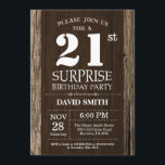 Surprise Rustic 21st Birthday Invitation Vintage Kaart<br><div class="desc">Verrassend Rustic 21ste verjaardag Uitnodiging met Rustic Wood Achtergrond. Retroland. Volwassen verjaardag. Mannelijke Mannen of vrouwen: Birthday. Kinder jongen of meisje Lady Teenage Bday Invite. 13e 15e 16e 18e 21e 30e 40e 50e 60e 70e 90e 100e. Elke leeftijd. Voor verdere aanpassing, te klikken gelieve de knoop "van de Aanpassing het"en...</div>