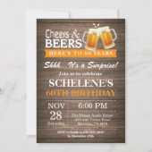 Surprise Rustic Cheers and Beers 60ste verjaardag Kaart (Voorkant)