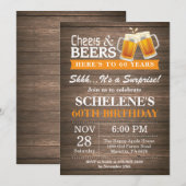 Surprise Rustic Cheers and Beers 60ste verjaardag Kaart (Voorkant / Achterkant)