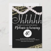 Surprise Shhhhhhhhh Pearl Folie Birthday Party Kaart (Voorkant)