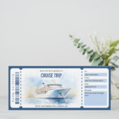Surprise Ship Cruise Ticket Sjabloon Kaart (Staand voorkant)