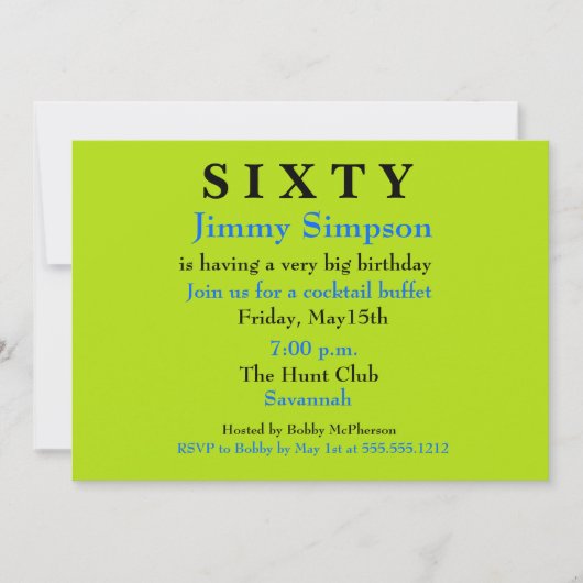 Surprise SIXTIETH Birthday Invitation Kaart (Voorkant)