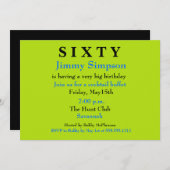 Surprise SIXTIETH Birthday Invitation Kaart (Voorkant / Achterkant)