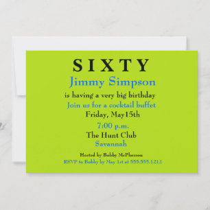 Surprise SIXTIETH Birthday Invitation Kaart
