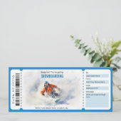 Surprise Snowboarden Ticket Voucher Sjabloon Kaart (Staand voorkant)
