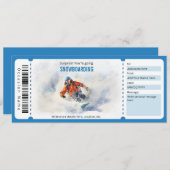 Surprise Snowboarden Ticket Voucher Sjabloon Kaart (Voorkant / Achterkant)