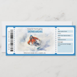 Surprise Snowboarden Ticket Voucher Sjabloon Kaart
