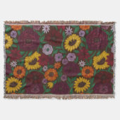 Surprise Song Piano Flowers Painted Boho Floral Deken (Voorkant)