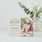 Surprise Sweet 16 Photo Birthday Party Kaart (Staand voorkant)