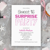 Surprise Sweet 16 roze verjaardagsfeestje Kaart