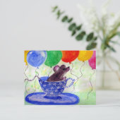 Surprise Tea Cup Muis Briefkaart (Staand voorkant)
