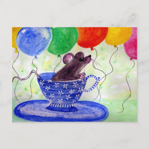 Surprise Tea Cup Muis Briefkaart