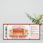 Surprise Theater Ticket Cadeaubon Sjabloon Kaart (Staand voorkant)