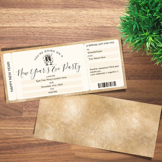 Surprise Ticket Nieuwjaarsfeest Party Voucher Kaart