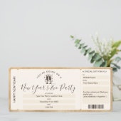 Surprise Ticket Oud en Nieuw Party Voucher Kaart (Staand voorkant)