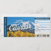 Surprise Trip Colorado Ticket Boarding Pass Card Kaart (Voorkant)