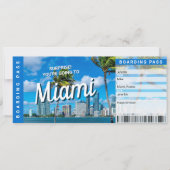 Surprise Trip to Miami Gift Boarding Pass Card Kaart (Voorkant)