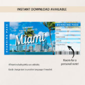 Surprise Trip to Miami Gift Boarding Pass Card Kaart