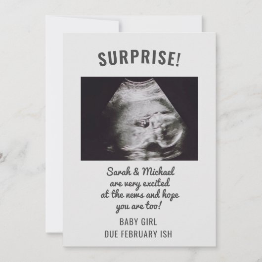 Surprise Ultrasound foto's Zwangerschap Aankondiging (Voorkant)