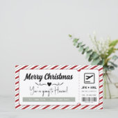 Surprise Vakantie Kerst Voucher Instapkaart (Staand voorkant)