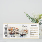 Surprise Venetië Boarding Pass Cadeaubon Kaart (Staand voorkant)