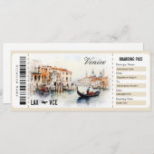 Surprise Venetië Boarding Pass Cadeaubon Kaart (Voorkant / Achterkant)